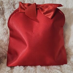 Yves Saint Laurent Elegant Red Satin Cosmetic Case